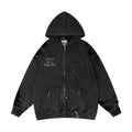 Gallery Dept Hoodie Embroidery Letter Splash Ink Wash Hooded Sweater Cardigan Jacket