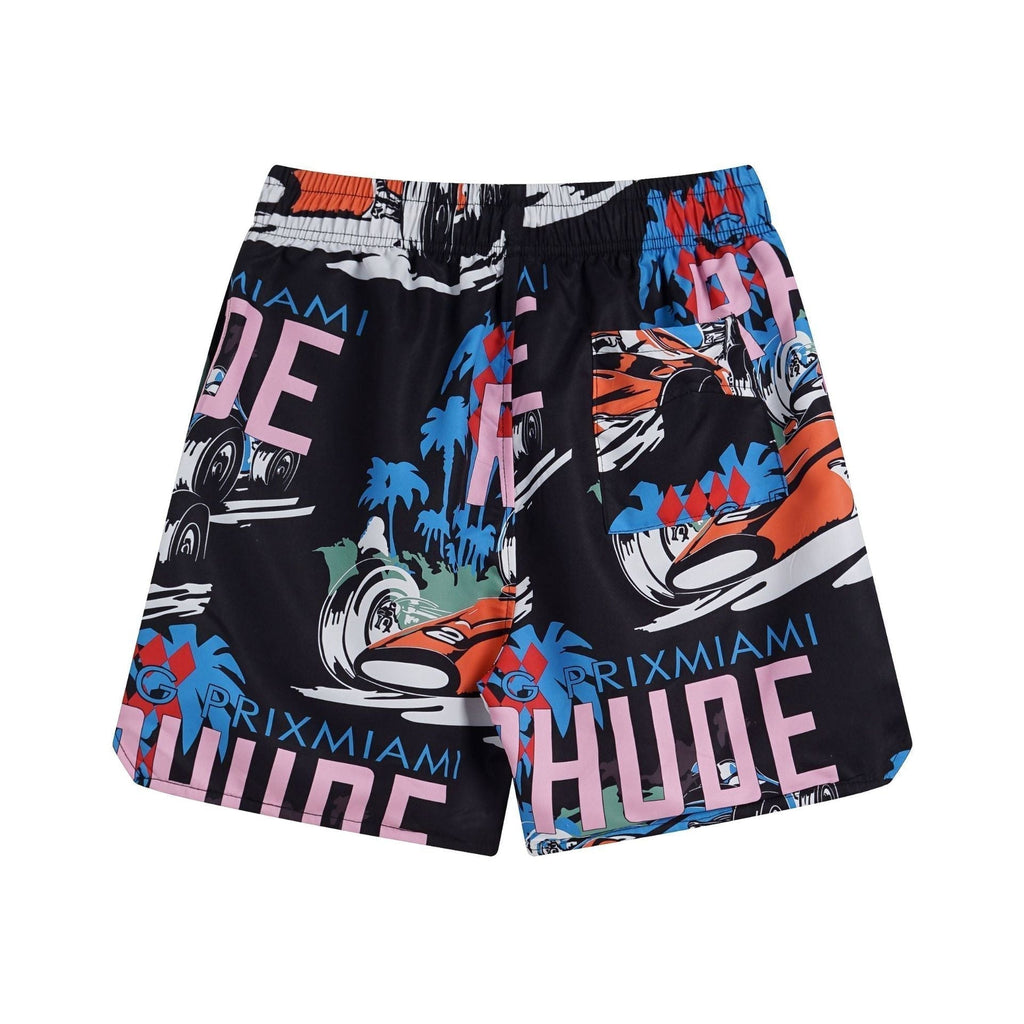 Rhude T-shirt Racing Letter Logo Casual Short Sleeve Shirt, Shorts